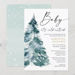 Virtueel baby shower Baby buiten de winter Kaart