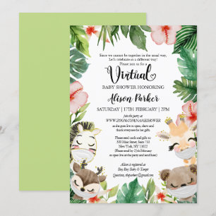 Virtueel Baby shower   Gemaskeerd Oerwoud Safari F Kaart