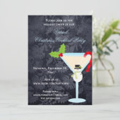 Virtueel Kerstcocktailparty Martini Kaart (Staand voorkant)