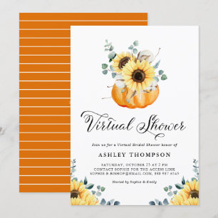 Virtueel Vrijgezellenfeest voor bijtende pompoen e Kaart