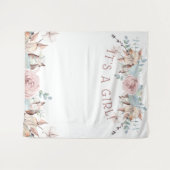 Virtueel Woodland BOHO Shower Achtergrond Wandkleed (Voorkant (horizontaal))