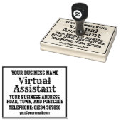 Virtuele assistent met naam, adres, enz. 	rubberstempel (Gestempeld)