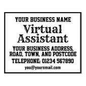 Virtuele assistent met naam, adres, enz. 	rubberstempel (Afrduk)
