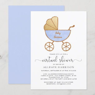 Virtuele baby-schoentetroepootwagen (blauw) kaart