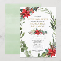 Virtuele baby shower met kerstrood groen leder