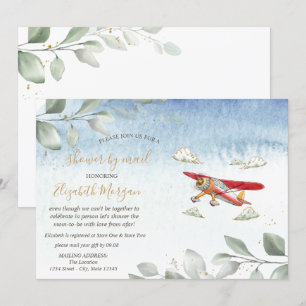 Virtuele baby shower per post voor vliegtuig kaart