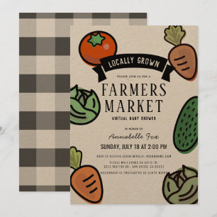 Virtuele Baby shower voor kraftpapier voor landbou Kaart