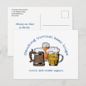 VIRTUELE BEER HUGS Cartoon Beers VERZENDEN Briefkaart (Voorkant / Achterkant)