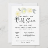 Virtuele bruids bruiloft douche Facebook geel grij Aankondiging (Voorkant)