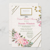 Virtuele bruids douche bloemen uitnodiging (Voorkant / Achterkant)