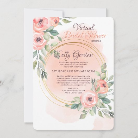 Virtuele bruids douche uitnodiging (Voorkant)