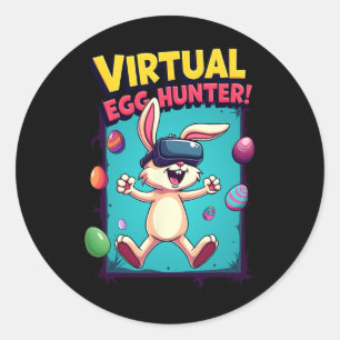 Virtuele Eier Jager - Grappige Gamer Bunny Vr Pase Ronde Sticker