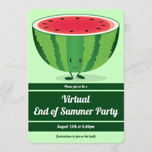 Virtuele eindronde van zomerpartij: groene waterme kaart