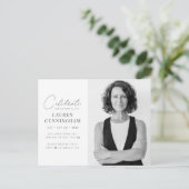 Virtuele feestvieren haar moderne eenvoudige foto uitnodiging briefkaart (Staand voorkant)