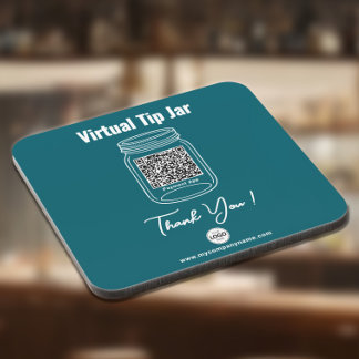 Virtuele fooienpot, aangepaste QR-code betaalapp T Bier Onderzetter