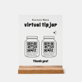 Virtuele fooienpot met 2 QR-code Acryl Bord (Voorkant)