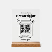 Virtuele fooienpot met QR-code Acryl Bord (Voorkant)