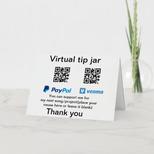 Virtuele fooienpot QR-code geld donatie PayPal ven Folie Feestdagenkaart