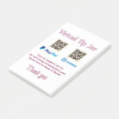 Virtuele fooienpot QR-code geld donatie PayPal ven Post-it® Notes (Schuin)