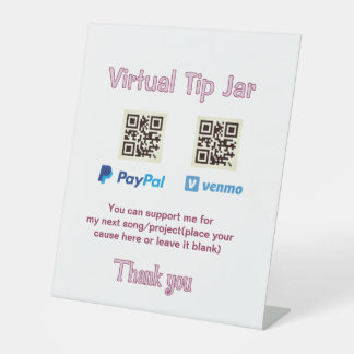 Virtuele fooienpot QR-code geld donatie PayPal ven Reclamebord Met Voetstuk