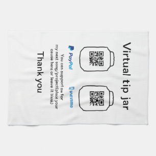 Virtuele fooienpot QR-code geld donatie PayPal ven Theedoek