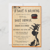 Virtuele Halloween Baby is Brouwende Shower Heks Kaart (Voorkant)