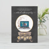 Virtuele Halloween Costume Party Kaart (Staand voorkant)