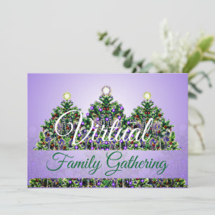 Virtuele kerstfamilie verzamelt kaart