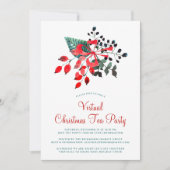 Virtuele kerstfeestdag winterbessen Floral Kaart (Voorkant)