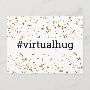 Virtuele knuffel Hashtag Gouden Nepconfetti Briefkaart