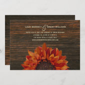 Virtuele live streaming Wedding Rustic Sunflower Kaart (Voorkant / Achterkant)