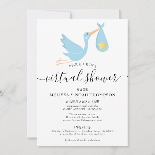 Virtuele Online Baby Shower op Afstand Sprinkle Kaart (Voorkant)