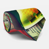 Virtuele psychedelische metaalpantsering stropdas (Opgerold)