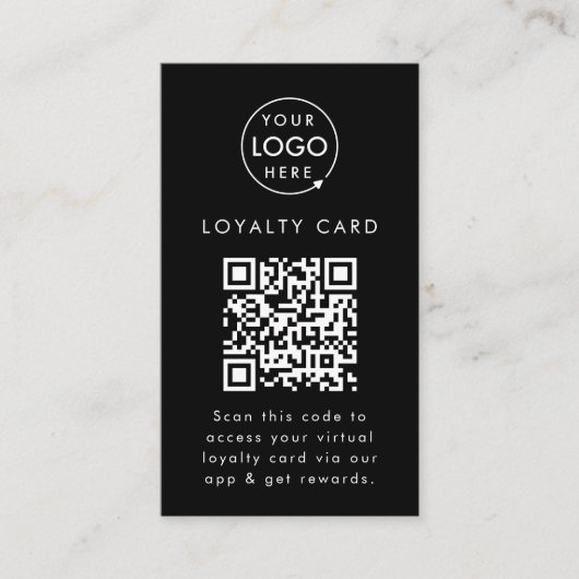 Virtuele QR Code Reward Business Logo Digital Loya Klantenkaartje (Voorkant)