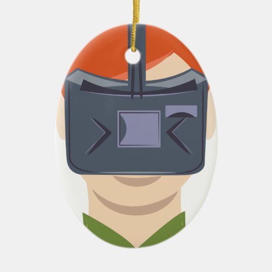 Virtuele realiteit keramisch ornament (Voorkant)