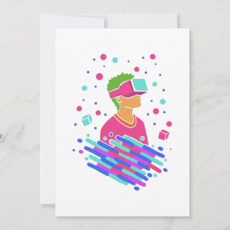 Virtuele Reality-dampgolf - 80-90-s Retrostijl Feestdagenkaart