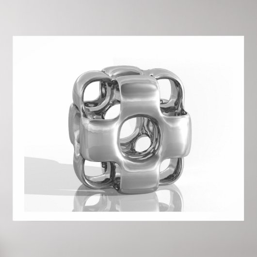 Virtuele structuur InCubed gepolijst aluminium Poster (Voorkant)
