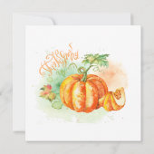 Virtuele Thanksgiving Waterverf pompoenen Kaart (Achterkant)