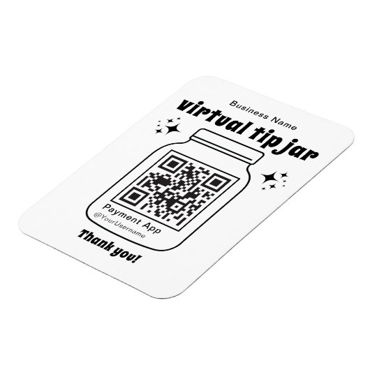 Virtuele Tip Jar met QR Code Magneet (Linkerzijde)