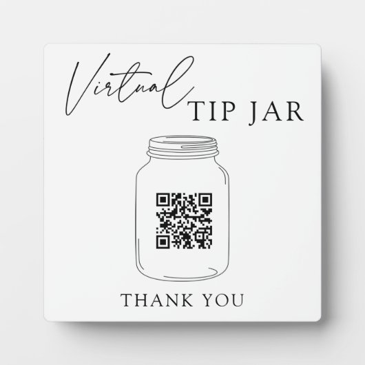 Virtuele tip Jar QR-code Fotoplaat (Voorkant)
