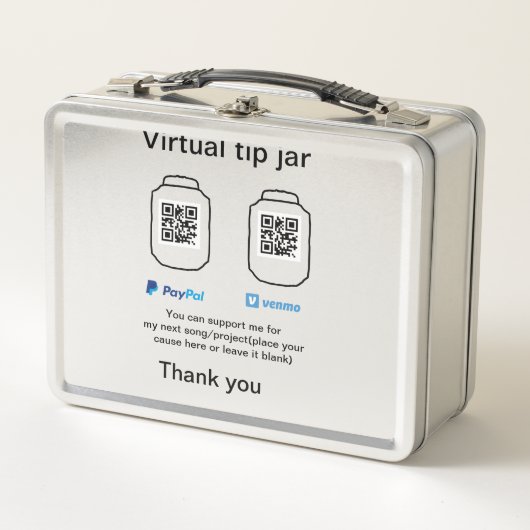 Virtuele tip per vierkante of codetonatie PayPal v (Voorkant)