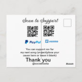 Virtuele tip per vierkante of codetonatie PayPal v Briefkaart (Achterkant)