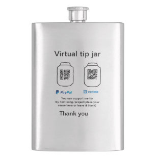 Virtuele tip per vierkante of codetonatie PayPal v Flacon
