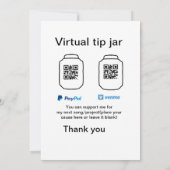 Virtuele tip per vierkante of codetonatie PayPal v Kaart (Achterkant)