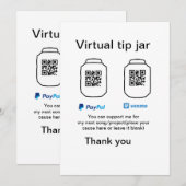 Virtuele tip per vierkante of codetonatie PayPal v Kaart (Voorkant / Achterkant)