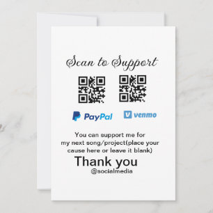 Virtuele tip per vierkante of codetonatie PayPal v Kaart