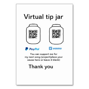 Virtuele tip per vierkante of codetonatie PayPal v Kaart