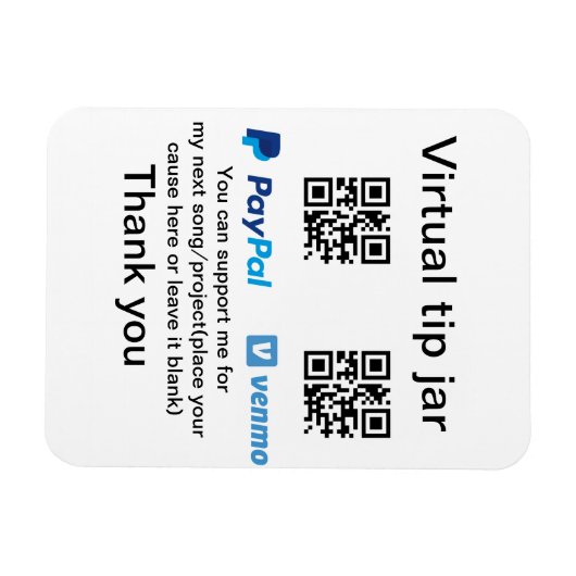 Virtuele tip per vierkante of codetonatie PayPal v Magneet (Horizontaal)