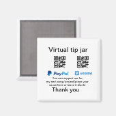 Virtuele tip per vierkante of codetonatie PayPal v Magneet (Voorkant / Achterkant)