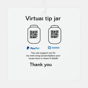 Virtuele tip per vierkante of codetonatie PayPal v Metalen Ornament